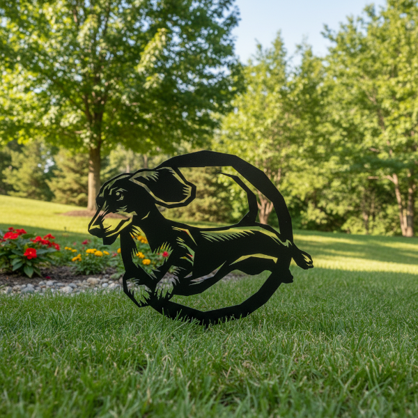 Dachshund Hoop Metal Wall Art