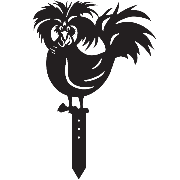 Crazy Chicken Garden Stake