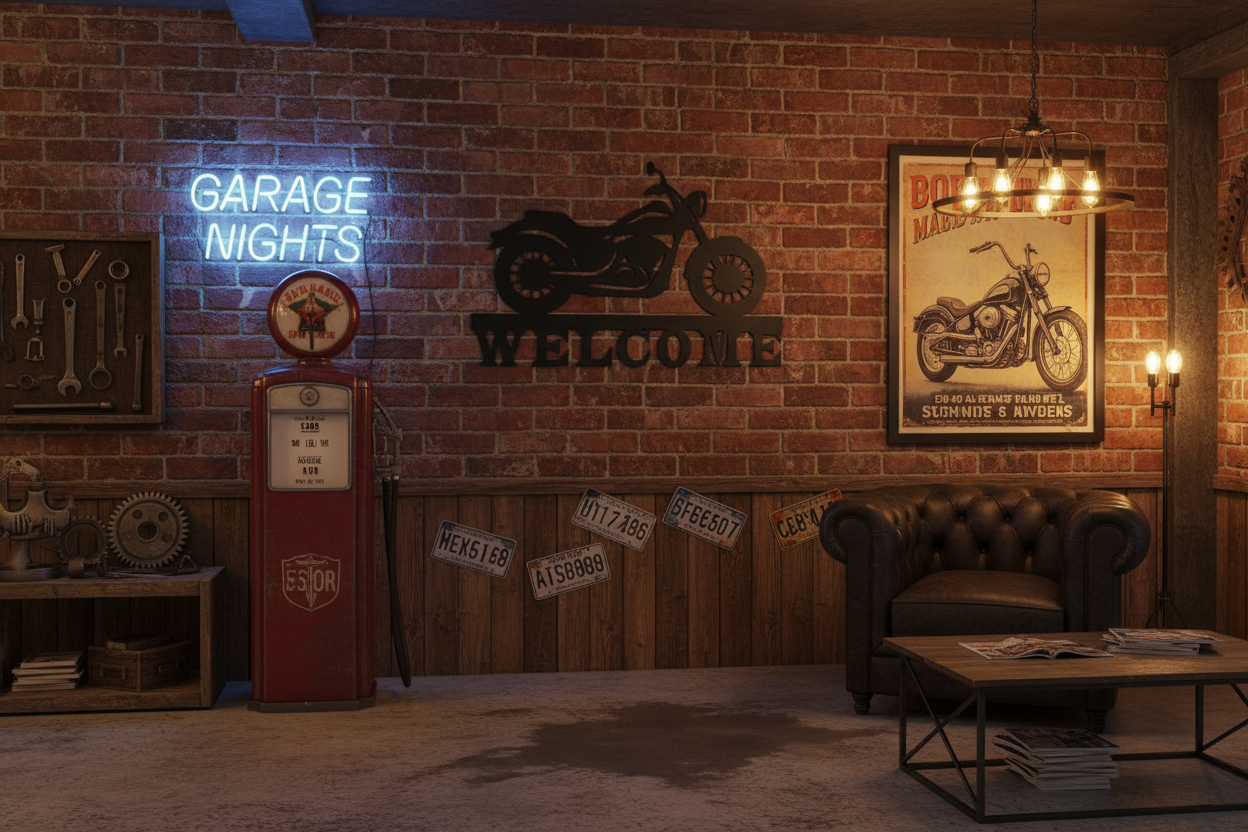 Welcome Motorcycle Metal Art