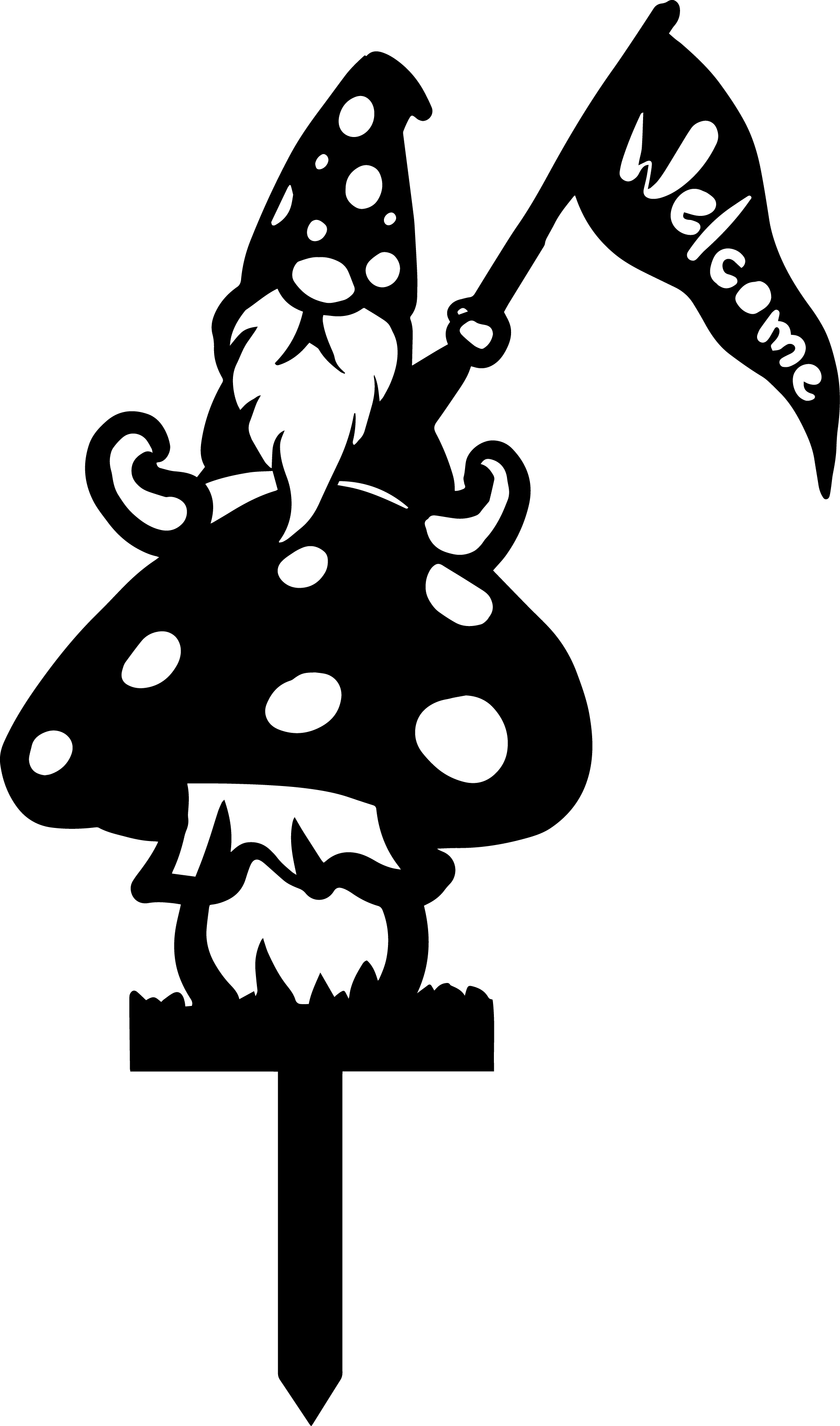 Garden Gnome Welcome Flag Stake