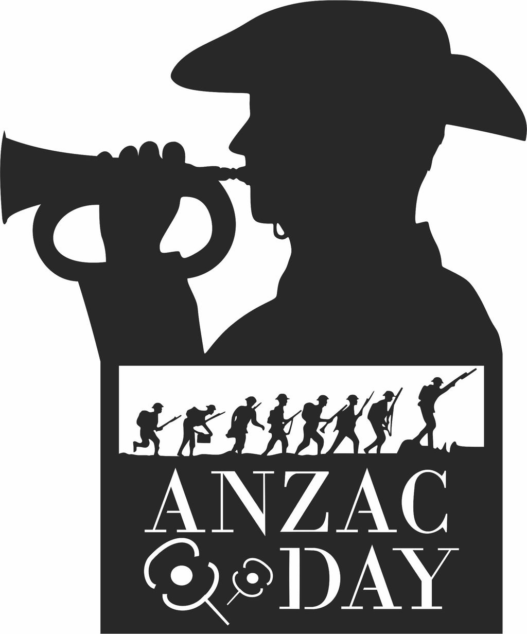 Anzac Soldier Playing Bugle Metal Art