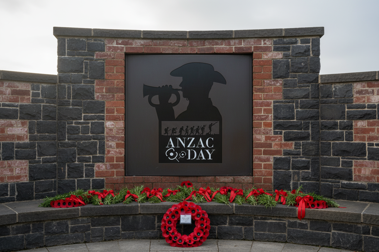 Anzac Soldier Playing Bugle Metal Art