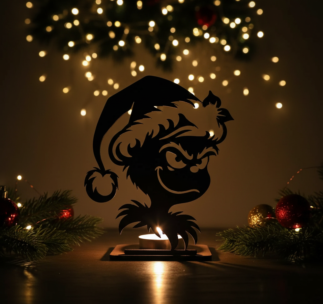 Grinch Candle Holder