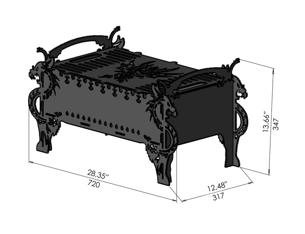 Dragon Firepit/BBQ Compact