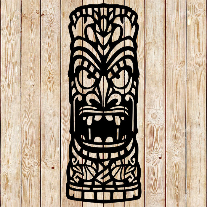 Maori-Inspired Tiki Metal Wall Art